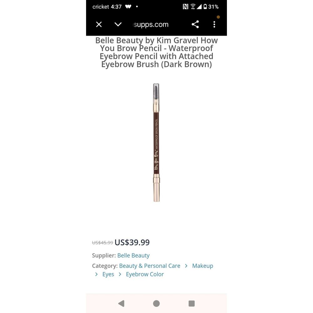 Belle Beauty - How You Brow $14MSRP - Brow Liner Dark Brown, 2pk
